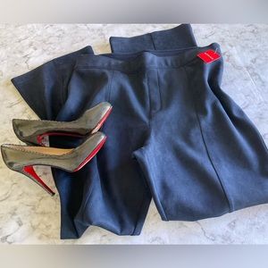 Spanx classic navy blue faux suede flare pants size 3X